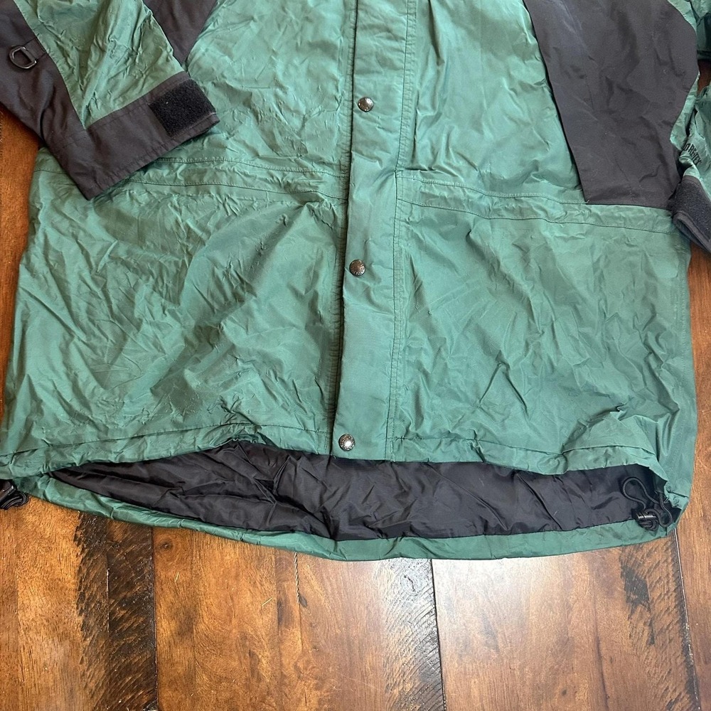 Vintage North Face Jacket Mens Extra Large Green Black Gore Tex Hood Parka Coat - Picture 7 of 16
